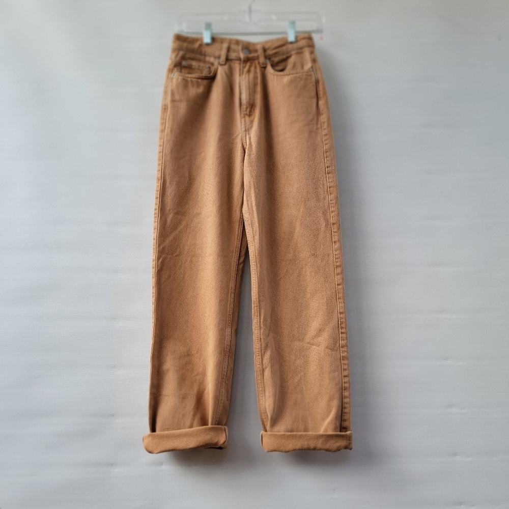 Weekday High-Rise Straight Leg Jeans in Camel